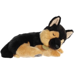 Aurora® Adorable Miyoni® Tots Sleepy German Shepherd Pup Stuffed Animal – Lifelike Details Make a Cherished Companion – Perfect for Decorating Bedrooms or Classrooms – Brown 10 Inches