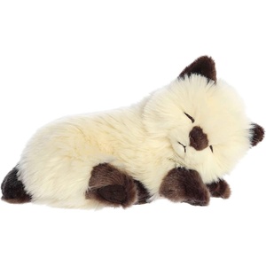 Aurora® Adorable Miyoni® Tots Sleepy Himalayan Kitten Stuffed Animal – Lifelike Details Make a Cherished Companion – Perfect for Decorating Bedrooms or Classrooms – White 10 Inches