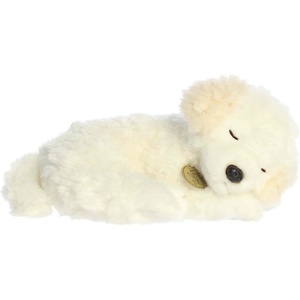Aurora® Adorable Miyoni® Tots Sleepy Poodle Pup Stuffed Animal – Lifelike Details Make a Cherished Companion – Perfect for Decorating Bedrooms or Classrooms – White 10 Inches