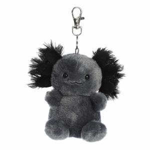 Aurora® Adorable Palm Pals™ Onyx Axolotl™ Clip-On – Fun Collectible Plush for Kids and Adult Collectors – Perfect for Decorating Rooms and Birthday Gifts – Black 4 Inches