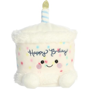 Aurora® Adorable Palm Pals™ Party Sized Happy B’Day Cake™ Stuffed Animal – Fun Collectible Plush for Kids and Adult Collectors – Perfect for Decorating Rooms and Birthday Gifts – White 6.5 Inches