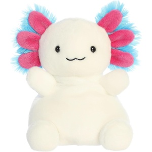 Aurora Adorable Palm Pals Party Sized Jax Bluegill Axolotl Stuffed Animal – Fun Characters Now in Bigger Sizes – Perfect for Decorating Rooms and Birthday Gifts – White 8 Inches
