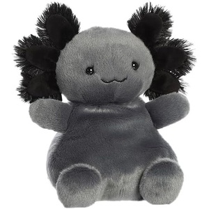 Aurora® Adorable Palm Pals™ Party Sized Onyx Axolotl™ Stuffed Animal – Fun Collectible Plush for Kids and Adult Collectors – Perfect for Decorating Rooms and Birthday Gifts – Black 8 Inches