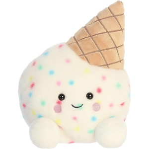 Aurora Adorable Palm Pals Party Sized Sprinkle Ice Cream Stuffed Animal – Fun Characters Now in Bigger Sizes – Perfect for Decorating Rooms and Birthday Gifts – White 7.5 Inches