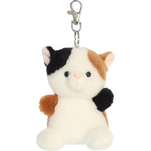 Aurora Adorable Palm Pals Peebs Calico Cat Clip-On – Fun Collectible Plush for Kids and Adult Collectors – Perfect for Decorating Rooms and Birthday Gifts – Multicolor 4 Inches