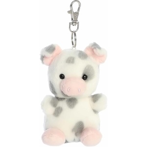 Aurora® Adorable Palm Pals™ Piggles Spotted Piglet™ Clip-On- Fun Collectible Plush for Kids and Adult Collectors – Perfect for Backpacks and Birthday Gifts – Gray 4 Inches