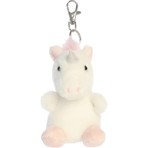 Aurora Adorable Palm Pals Sassy Unicorn Clip-On – Fun Collectible Plush for Kids and Adult Collectors – Perfect for Decorating Rooms and Birthday Gifts – White 4 Inches