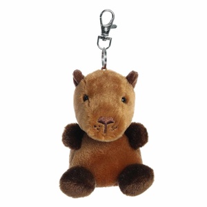 Aurora® Adorable Palm Pals™ Sid Capybara™ Clip-On – Fun Collectible Plush for Kids and Adult Collectors – Perfect for Decorating Rooms and Birthday Gifts – Brown 4 Inches