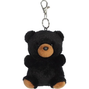 Aurora Adorable Palm Pals Sleepy Bear Clip-On – Fun Collectible Plush for Kids and Adult Collectors – Perfect for Decorating Rooms and Birthday Gifts – Black 4 Inches