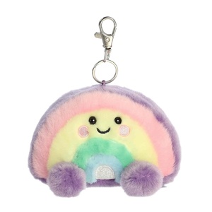 Aurora® Adorable Palm Pals™ Vivi Rainbow™ Clip-On – Fun Collectible Plush For Kids and Adult Collectors – Perfect for Decorating Rooms and Birthday Gifts – Multicolor 4.5 Inches