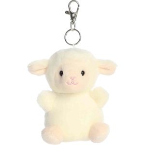 Aurora® Adorable Palm Pals™ Woolly Lamb™ Clip-On – Fun Collectible Plush for Kids and Adult Collectors – Perfect for Decorating Rooms and Birthday Gifts – White 4 Inches