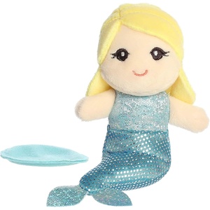 Aurora® Adorable Shoulderkins™ Aquamarine Mermaid™ Stuffed Animal – Fun Buddy that Can Go Everywhere with You – Perfect for Kids 3+ Years and Costumes – 4 Inches