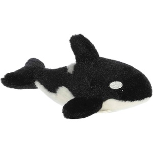 Aurora® Adorable Shoulderkins™ Oceanic Orca™ Stuffed Animal – Fun Buddy that Can Go Everywhere with You – Perfect for Kids 3+ Years and Costumes – Black 6 Inches