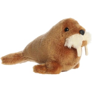 Aurora® Adorable Shoulderkins™ Waffle Walrus™ Stuffed Animal – Fun Buddy that Can Go Everywhere with You – Perfect for Kids 3+ Years and Costumes – Brown 6.5 Inches