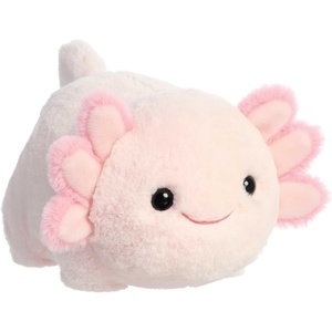 Aurora® Adorable Spudsters™ Axel Axolotl Stuffed Animal – Round Shape Makes for Comforting Cuddles – Perfect for Kids All Ages and Animal Loving Adults – Pink 9 Inches
