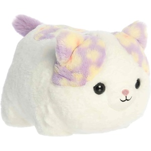 Aurora® Adorable Spudsters™ Cassie Daisy Cat™ Stuffed Animal – Round Shape Makes for Comforting Cuddles – Perfect for Kids All Ages and Animal Loving Adults – Purple 10.5 Inches