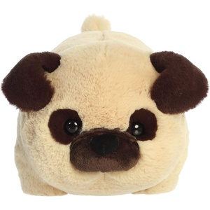 Aurora Adorable Spudsters Frankie Pug Stuffed Animal – Round Shape Makes for Comforting Cuddles – Perfect for Kids All Ages and Animal Loving Adults – Brown 10 Inches