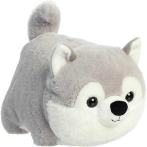 Aurora® Adorable Spudsters™ Haze Husky Stuffed Animal – Round Shape Makes for Comforting Cuddles – Perfect for Kids All Ages and Animal Loving Adults – Gray 9.5 Inches
