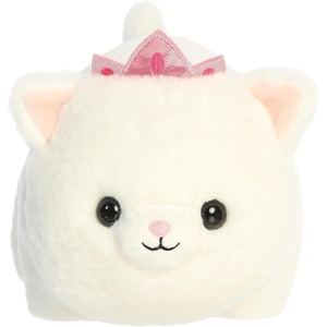 Aurora Adorable Spudsters Kimmi Princess Kitty Stuffed Animal – Round Shape Makes for Comforting Cuddles – Perfect for Kids All Ages and Animal Loving Adults – White 10.5 Inches