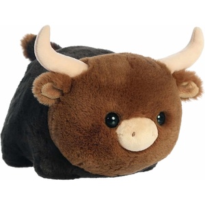 Aurora® Adorable Spudsters™ Layton Longhorn Cow™ Stuffed Animal – Round Shape Makes for Comforting Cuddles – Perfect for Kids All Ages and Animal Loving Adults – Brown 10.5 Inches