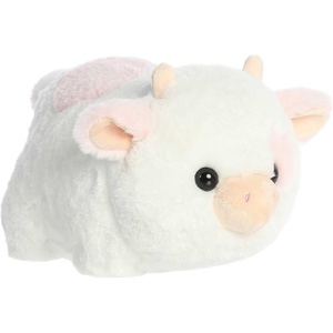 Aurora® Adorable Spudsters™ Moonique Strawberry Milk Cow™ Stuffed Animal – Comforting Cuddles – Playful Companions – White 10 Inches