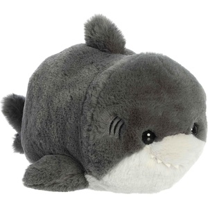Aurora® Adorable Spudsters™ Sebastian Shark™ Stuffed Animal – Round Shape Makes for Comforting Cuddles – Perfect for Kids All Ages and Animal Loving Adults – Gray 12 Inches