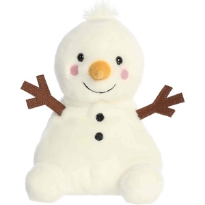 Aurora Festive Palm Pals Party Sized Twig Snowman Stuffed Animal – Fun Seasonal Plush in Bigger Sizes – Perfect for Holiday Decorations or Gifts – White 7.5 Inches