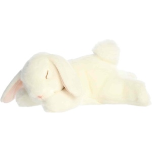 Aurora Realistic Miyoni Sleepy Bunny Stuffed Animal – Lifelike Details Make a Cherished Companion – Perfect for Decorating Bedrooms or Classrooms – White 12 Inches