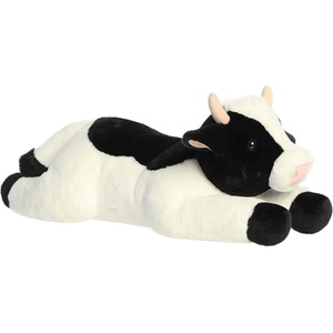 Aurora® Snuggly Super Flopsie™ May Bell Cow™ Stuffed Animal – Large Size for Giant Cuddles – Perfect for Decorating Rooms and Birthday Gifts – Black and White 27 Inches