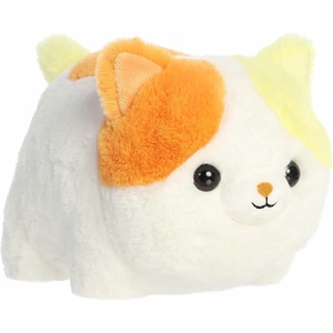 Aurora® Spooky Spudsters™ Candy Corn Calico Cat™ Stuffed Animal – Round Shape Makes for Comforting Cuddles – Perfect for Halloween Decorations and Gifts – Orange 10.5 Inches
