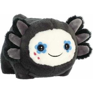 Aurora® Spooky Spudsters™ Stacy Sugar Skull Axolotl™ Stuffed Animal – Round Shape Makes for Comforting Cuddles – Perfect for Halloween Decorations and Gifts – Black 10 Inches