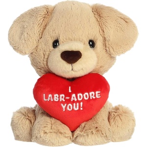 Aurora® Witty JUST Sayin’™ I Labr-Adore You™ Stuffed Animal – Expressive Characters for Decorative Charm – Quirky Birthday Gifts for Kids and Adults – Brown 7.5 Inches