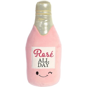 Aurora® Witty JUST Sayin’™ Rosé All Day™ Stuffed Animal – Expressive Characters for Decorative Charm – Quirky Birthday Gifts for Kids and Adults – Pink 11.5 Inches