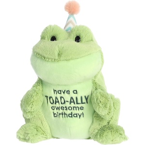 Aurora Witty JUST Sayin’ Toad-Ally Awesome Birthday Stuffed Animal – Expressive Characters – Quirky Gift Ideas – Green 10 Inches
