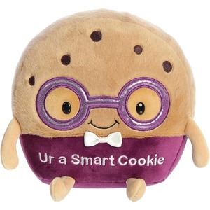 Aurora® Witty JUST Sayin’™ Ur A Smart Cookie™ Stuffed Animal – Expressive Characters for Decorative Charm – Quirky Birthday Gifts for Kids and Adults – Brown 8 Inches