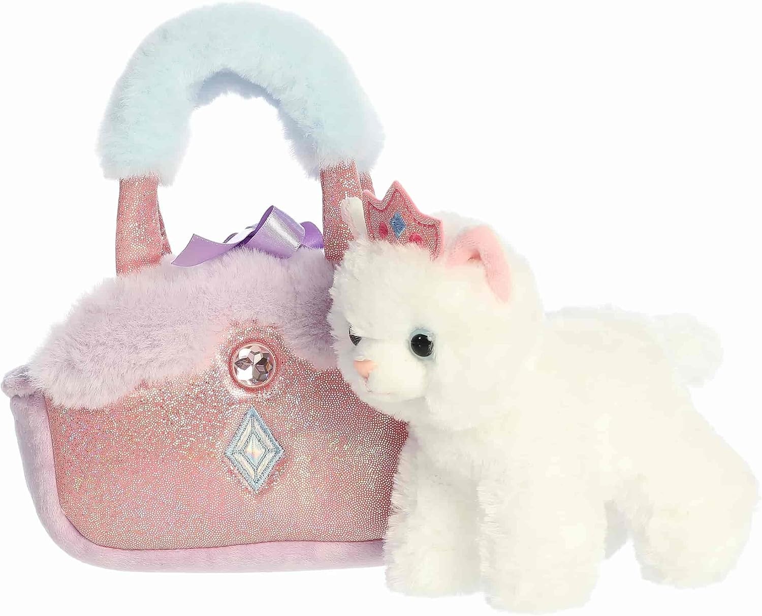 image:imageAurora Fashionable Fancy Pals Princess Kitty Stuffed Animal Mini Plush with Stylish Purse for Dress Up Fun Perfect for Kids 3 Years Costumes and Birthdays Crown 8 Inches