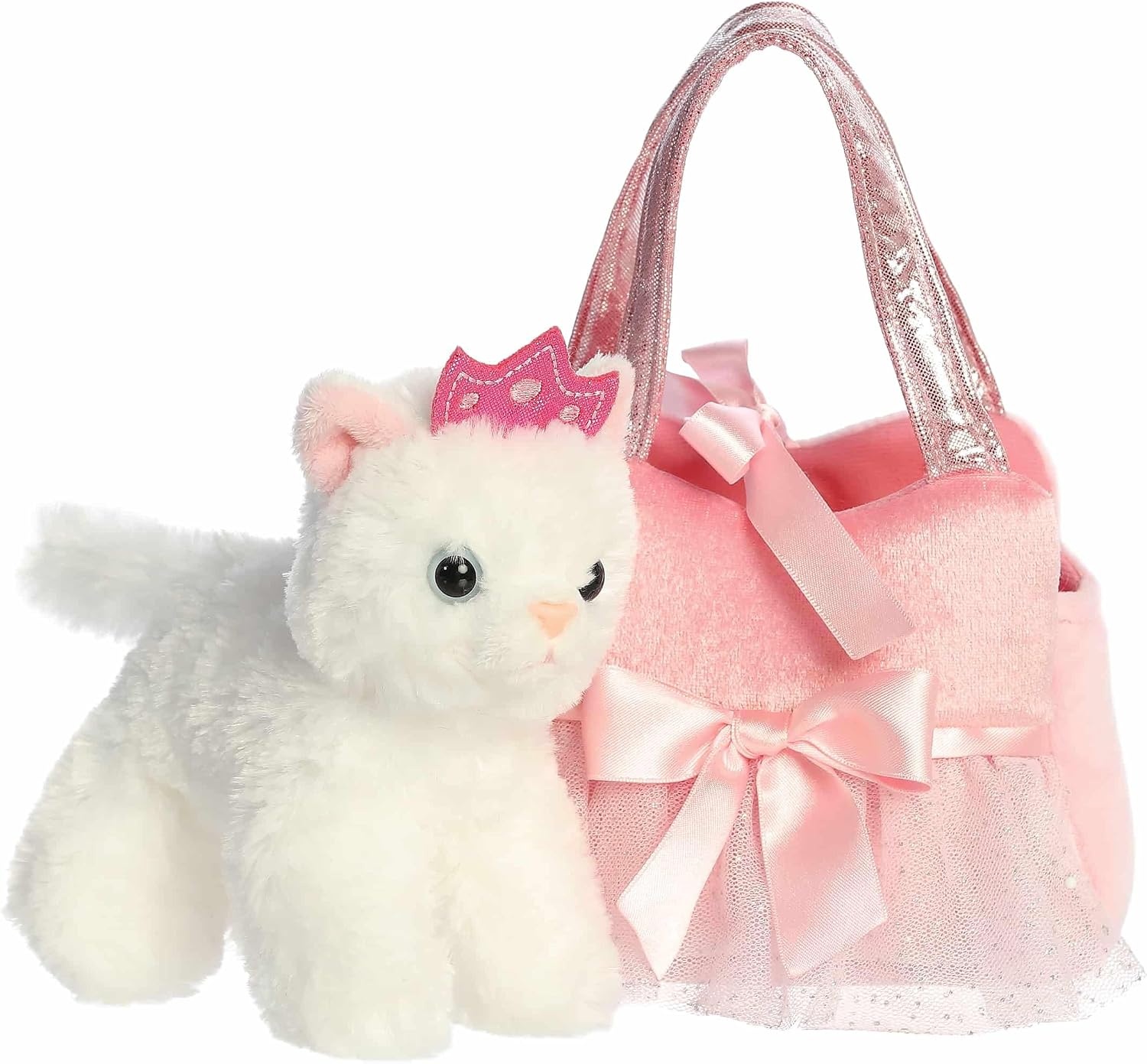 image:imageAurora Fashionable Fancy Pals Princess Kitty Tutu Stuffed Animal Plush with Stylish Purse for Dress Up Fun Perfect for Kids 3 Years Costumes and Birthdays White 7 Inches