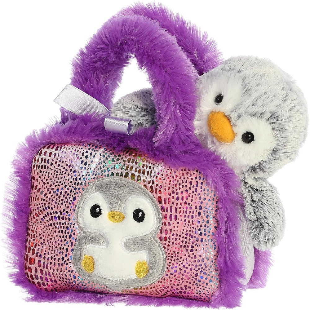 image:imageAurora Fashionable Fancy Pals Aquarium Collection Stuffed Animal  Plush with Stylish Purse for Dress Up Fun  Perfect for Kids 3 Years Costumes and Birthdays  Penguin 65 Inches