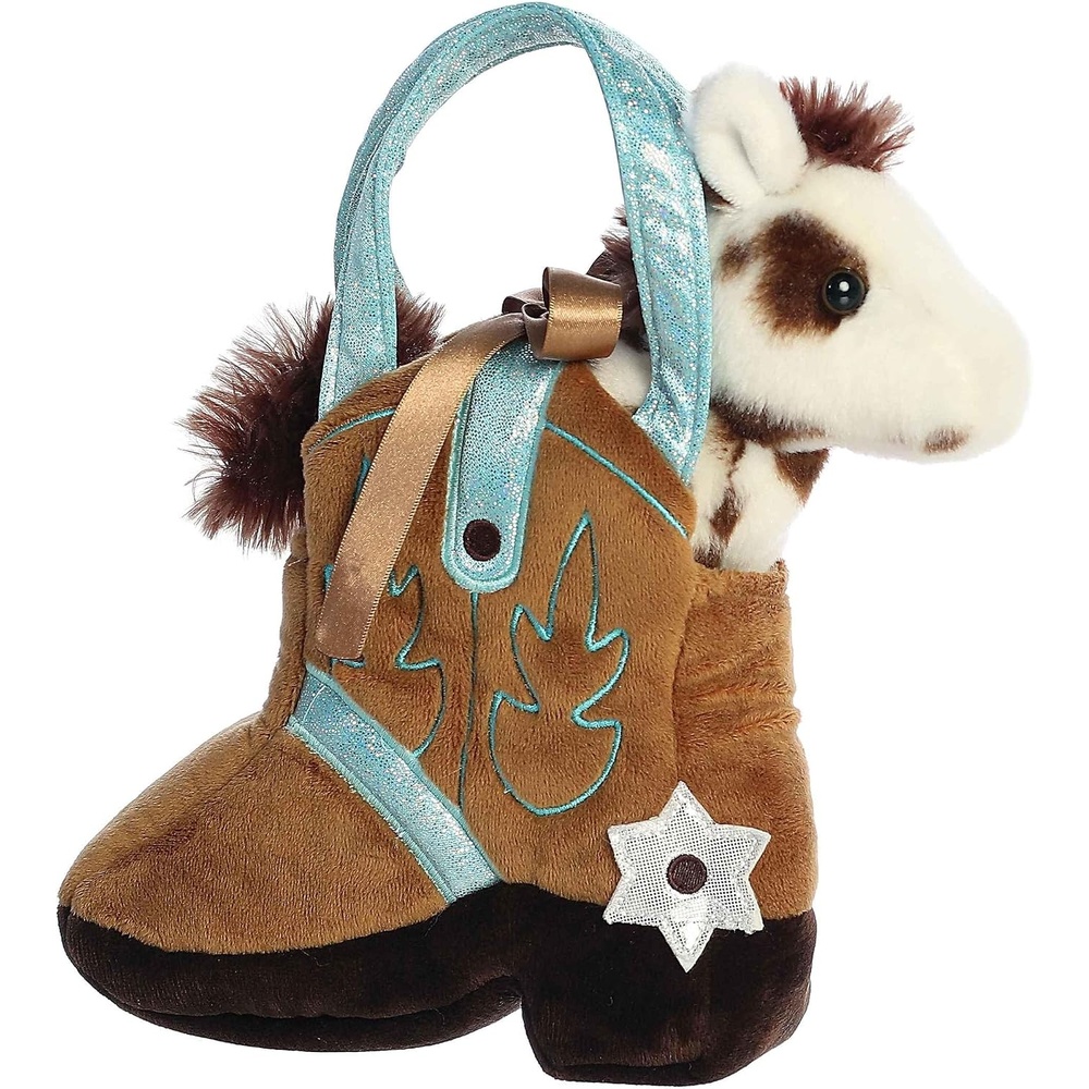 image:imageAurora Fashionable Fancy Pals Giddyup Boot Stuffed Animal  Plush with Stylish Purse for Dress Up Fun  Perfect for Kids 3 Years Costumes and Birthdays  White 75 Inches