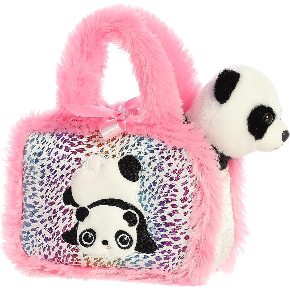 image:imageAurora Fashionable Fancy Pals Zoo Collection Stuffed Animal  Plush with Stylish Purse for Dress Up Fun  Perfect for Kids 3 Years Costumes and Birthdays  Panda 7 Inches