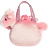 Aurora® Fashionable Fancy Pals™ Fuzzy Face™ Strawberry Cow Stuffed Animal – Mini Plush with Stylish Purse for Dress Up Fun – Perfect for Kids 3+ Years, Costumes, and Birthdays – Pink 8 Inches