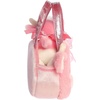Aurora® Fashionable Fancy Pals™ Fuzzy Face™ Strawberry Cow Stuffed Animal – Mini Plush with Stylish Purse for Dress Up Fun – Perfect for Kids 3+ Years, Costumes, and Birthdays – Pink 8 Inches