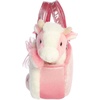 Aurora® Fashionable Fancy Pals™ Fuzzy Face™ Strawberry Cow Stuffed Animal – Mini Plush with Stylish Purse for Dress Up Fun – Perfect for Kids 3+ Years, Costumes, and Birthdays – Pink 8 Inches