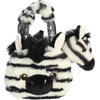 Aurora® Fashionable Fancy Pals™ Fuzzy Face™ Zebra Stuffed Animal – Mini Plush with Stylish Purse for Dress Up Fun – Perfect for Kids 3+ Years, Costumes, and Birthdays – Black, White 8 Inches