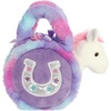 Aurora® Fashionable Fancy Pals™ Lavender Horseshoe Stuffed Animal – Plush with Stylish Purse for Dress Up Fun – Perfect for Kids 3+ Years, Costumes, and Birthdays – 7 Inches