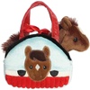 Aurora® Fashionable Fancy Pals™ Peek-A-Boo™ Pony in Barn Stuffed Animal – Mini Plush with Stylish Purse for Dress Up Fun – Perfect for Kids 3+ Years, Costumes, and Birthdays – 8 Inches