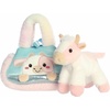Aurora® Fashionable Fancy Pals™ Peek-A-Boo™ Strawberry Cow Stuffed Animal – Plush with Stylish Purse for Dress Up Fun – Perfect for Kids 3+ Years, Costumes, and Birthdays – Pink 7.5 Inches