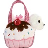 Aurora® Fashionable Fancy Pals™ Sweets Puppy Stuffed Animal – Plush with Stylish Purse for Dress Up Fun – Perfect for Kids 3+ Years, Costumes, and Birthdays – Multicolor 6.5 Inches