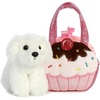 Aurora® Fashionable Fancy Pals™ Sweets Puppy Stuffed Animal – Plush with Stylish Purse for Dress Up Fun – Perfect for Kids 3+ Years, Costumes, and Birthdays – Multicolor 6.5 Inches