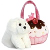 Aurora® Fashionable Fancy Pals™ Sweets Puppy Stuffed Animal – Plush with Stylish Purse for Dress Up Fun – Perfect for Kids 3+ Years, Costumes, and Birthdays – Multicolor 6.5 Inches